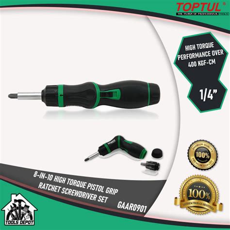 Toptul Gaar In High Torque Pistol Grip Ratchet Screwdriver Set