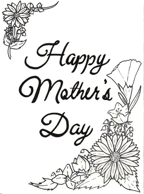 Happy Mothers Day Black And White Card