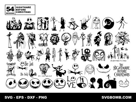 Nightmare Before Christmas Svg Vector Jack Skellington Cricut Bundle