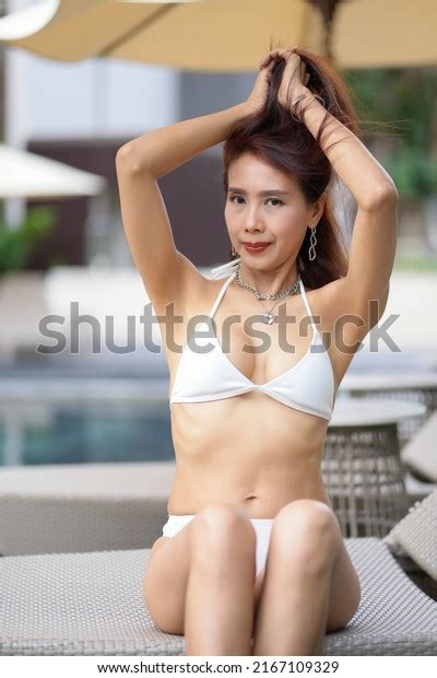Beautiful Woman Model White Bikini Sunbathing Stock Photo 2167109329 Shutterstock