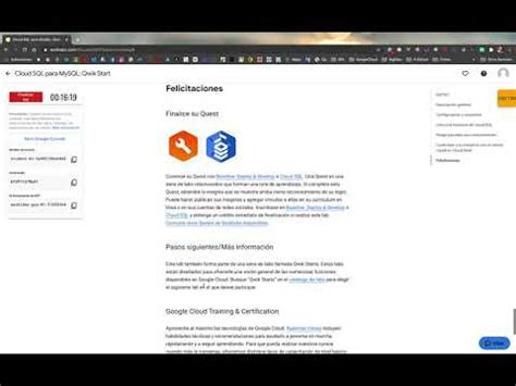 Qwiklabs Cloud Sql Para Mysql Qwik Start Youtube