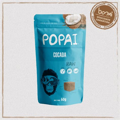 Snack de Cocada Vegano Sem Açúcar Popai 60g Boomi