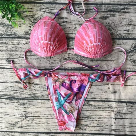 Floral Red Sexy Bikinis Women Summer 2018 Womens Low Waist Sexy Bikini