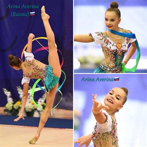 Arina Averina Russia Collage Ribbon Routine Russian National