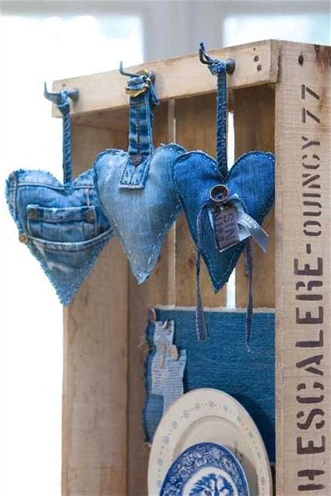 Heart Bunting Ideas Denim Crafts Upcycle Jeans Blue Jeans Crafts