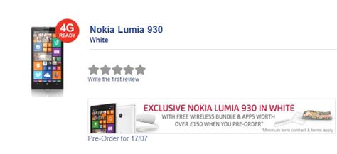 Lumia 930 White Exclusively On Pre Order At Phones 4u With Freebies