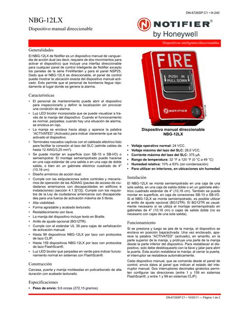 Estacion Manual Nbg 12lx Notifier Pdf