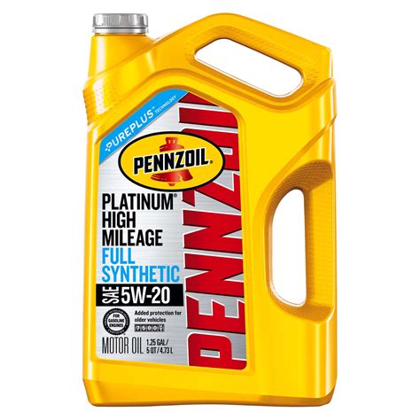 Pennzoil High Mileage Full Synthetic 5w 20 Motor Oil 5qt Motor Oil
