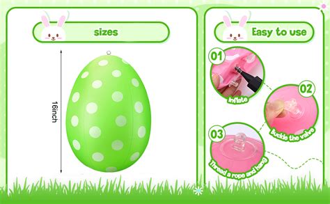 6 Pack Easter Inflatable Outdoor Decorations Colorful Inflatable Easter Eggs Blow