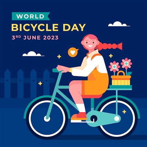 Premium Vector | Flat illustration for world bicycle day celebration