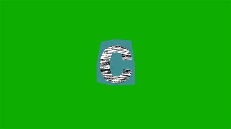 Letter C Animation With Line Scratches On A Blue Background In A Green