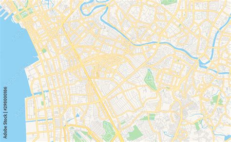 Printable Street Map Of Makati Philippines Stock Vector Adobe Stock