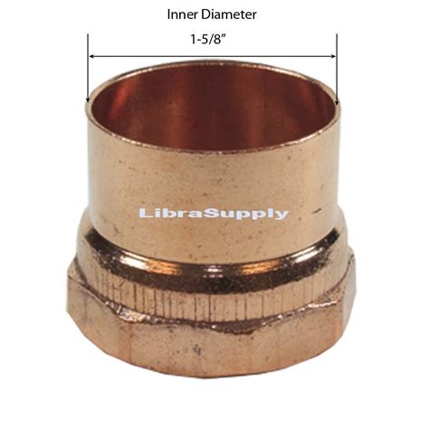 Libra Supply 1 1 2 Inch 1 1 2 DWV Wrought Copper Female Adapter C X