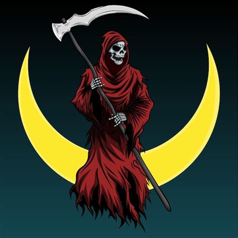 Premium Vector Red Grim Reaper Illustration Vector