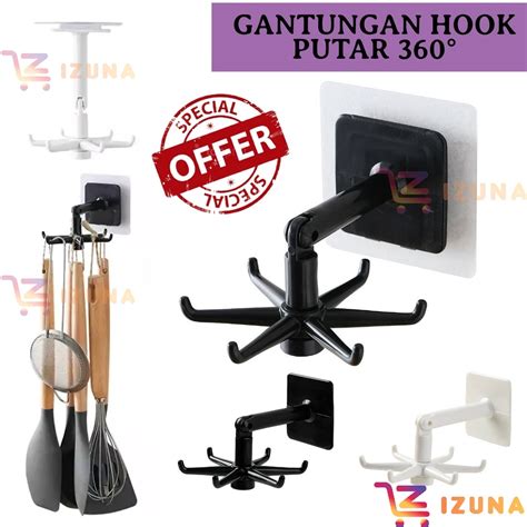 Jual Izuna Gantungan Hook Putar Kait Derajat Gantungan Tempel