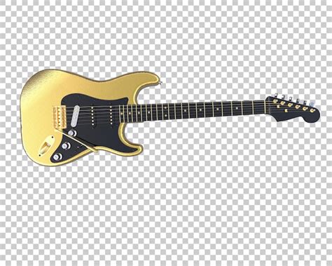 Guitarra elétrica isolada no fundo ilustração de renderização 3D PSD