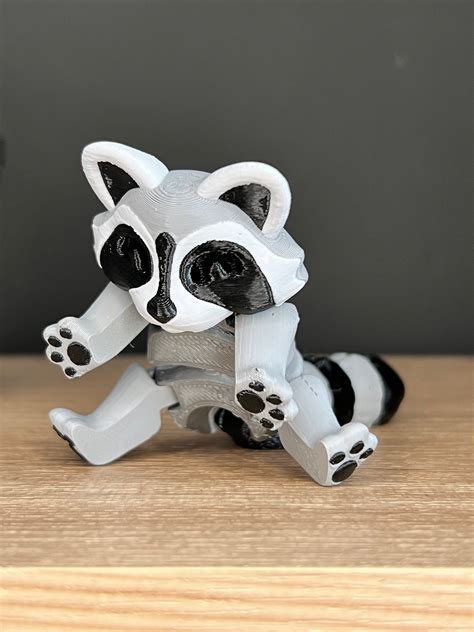 3d Printed Articulated Raccoon Trash Panda Fidget Toy Etsy