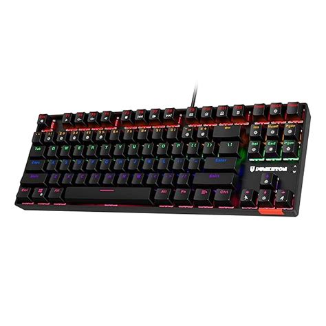 Punkston TK87 Mechanical Gaming Keyboard RGB Rainbow LED Backlit TKL