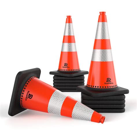 Snapklik RoadHero 12 Pack Traffic Safety Cones 28 Inch PVC Cone