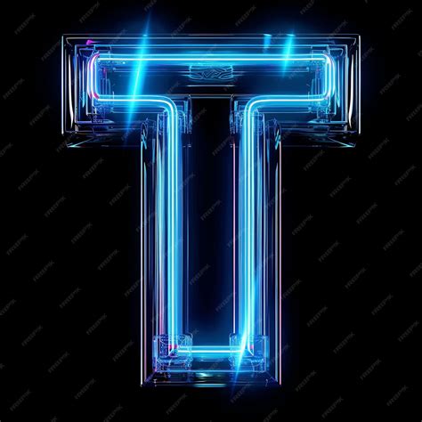 Premium Photo Alphabet Of Letter T Trimmed With Neon Glowing Plastic