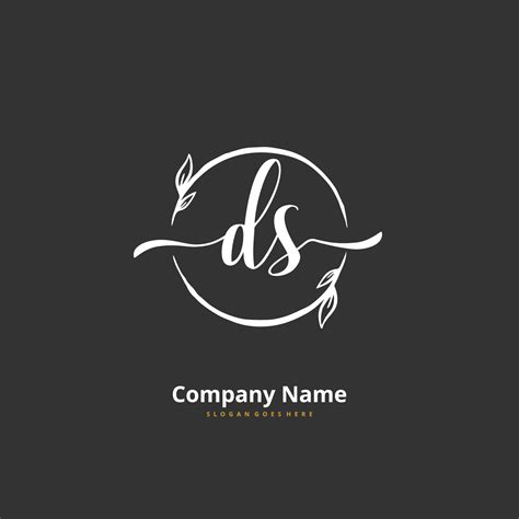 Ds Initial Handwriting And Signature Logo Design With Circle Beautiful