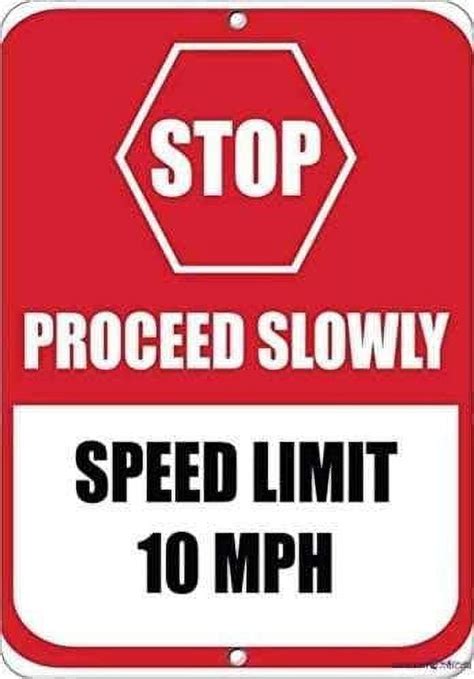 New Warning Signs Metal Tin Sign Slow Down Speed Limit 5 Mph Prevent