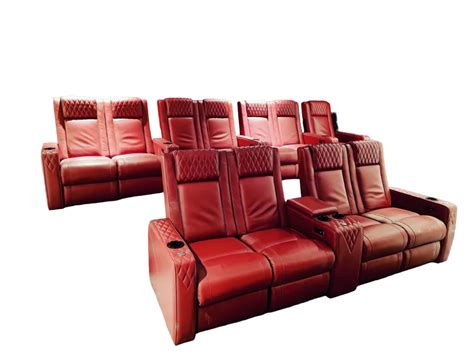 Leatherette Motorized Red Home Theater Recliner Sofa At Rs Piece