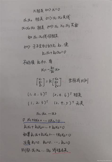 考研线性代数手写笔记3 向量线代里面的向量手写形式 Csdn博客