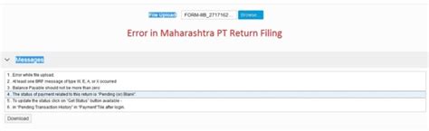 Errors In Filing Pt Return In Maharashtra Solution For Pt Return