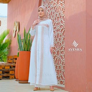 Jual AYESHA Gamis Putih Wanita Abaya Putih Turkey Arab Turki Dress