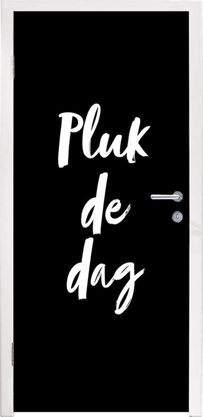 Deursticker Tekst Pluk De Dag Quotes Carpe Diem 75x205 Cm