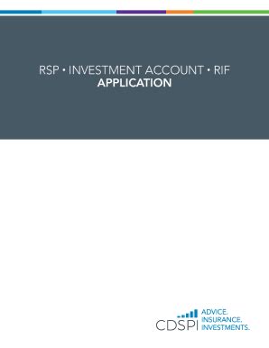 Fillable Online Rsp Or Rif Account Application B B Scantechcorp