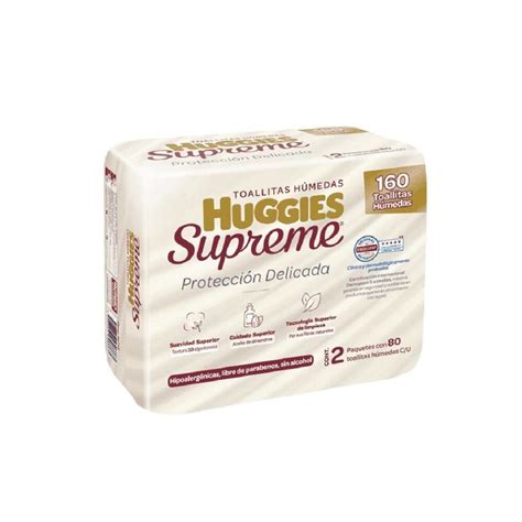 Toallitas Humedas Huggies Supreme Protección Delicada 2 Paquetes Con 80 Pzas C U Walmart