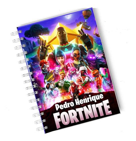 Caderno Fortnite Passe De Batalha Personalizado Nome Arquivos