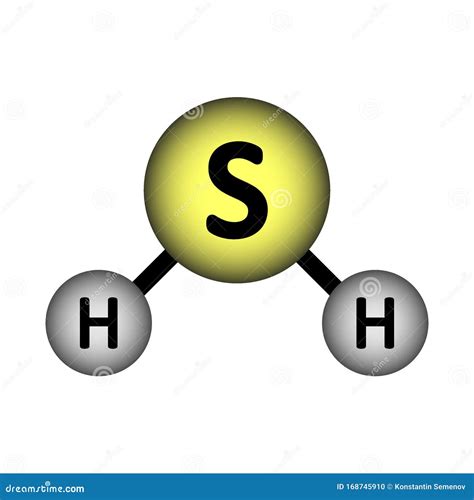 Icono De Molécula De Sulfuro De Hidrógeno Stock de ilustración