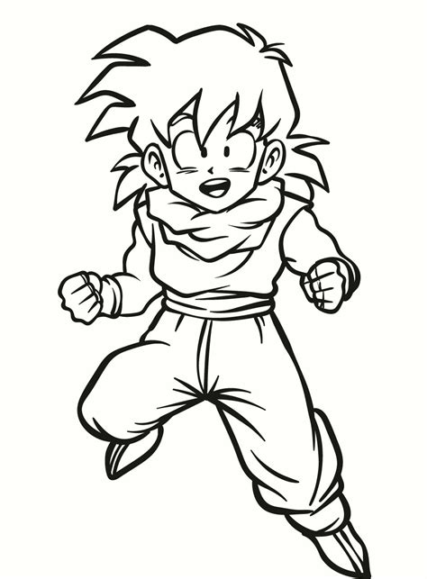 Kid Gohan Dragon Ball Z Coloring Page