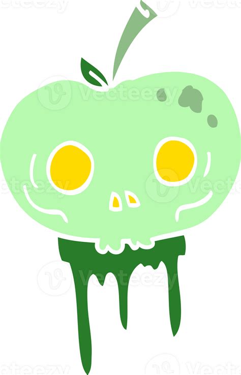 Flat Color Illustration Cartoon Halloween Apple 39927188 Png