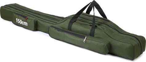 Doorslay Fishing Rod Case Three Layers Fishing Rod Bag Oxford Portable