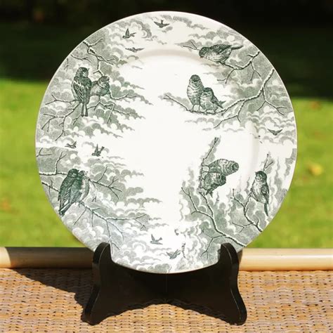 ASSIETTE PLATE ANCIENNE en faïence modèle Neige U C Sarreguemines Ø 22