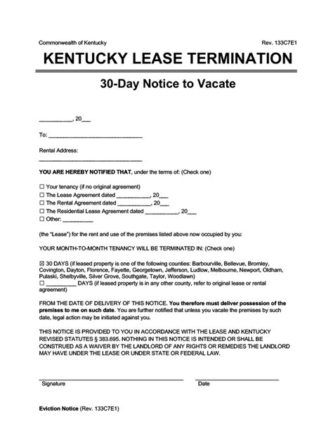 Free Kentucky Eviction Notice Forms Pdf And Word Downloads