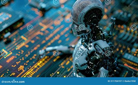 The rise of ai: embracing technological evolution stock illustration