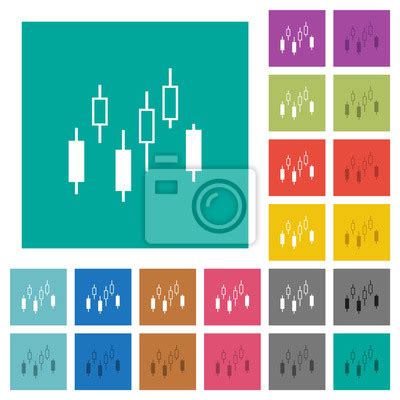 Candlestick Chart Symbole Mit Schatten Und Umrisse Fototapete