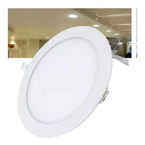 Panel Led Redondo Embutido W Frio Color Blanco Mercadolibre