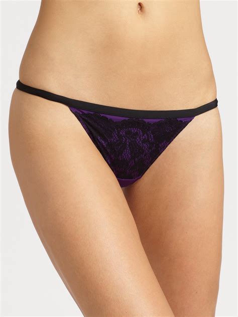 Lyst La Perla Chrysler Party Thong In Purple