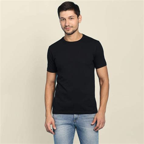 Plain Black Half Sleeve Shirt Round Neck T Shirt Wolfattire