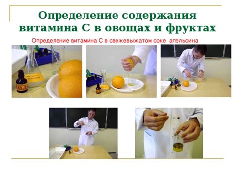 Определение содержания витамина С в овощах и фруктах - биология, прочее