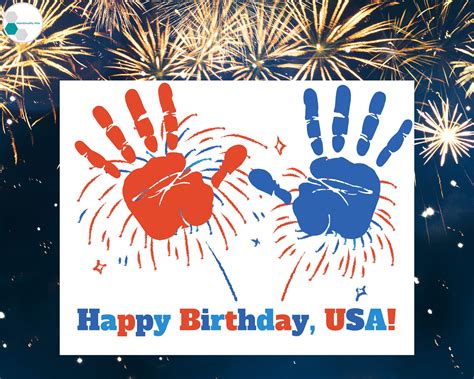 Fourth Of July Handprint Craft Printable Firework 4th Of July Etsy