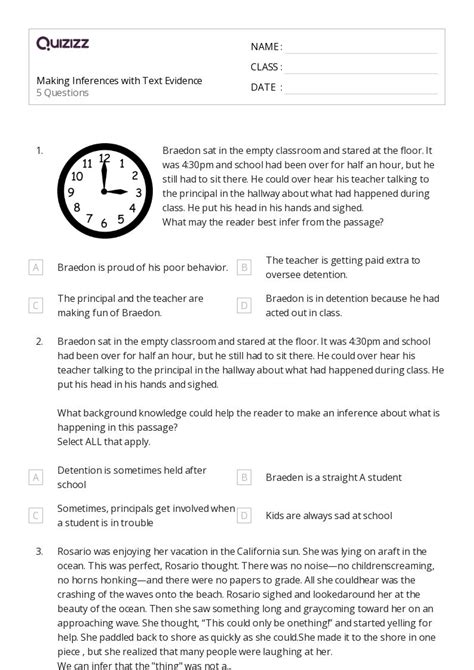 Citing Evidence From The Text Worksheet Have Fun Teaching