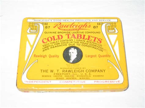 Vintage Rawleigh S Cold Tablets Freeport Ill Collectible Tin X