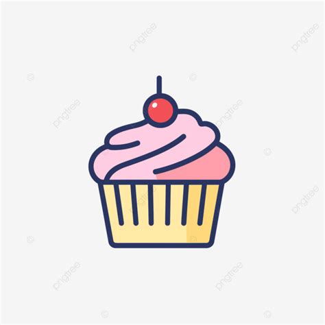 Ilustración De Vector De Icono De Cupcake PNG Magdalena Icono Lineal